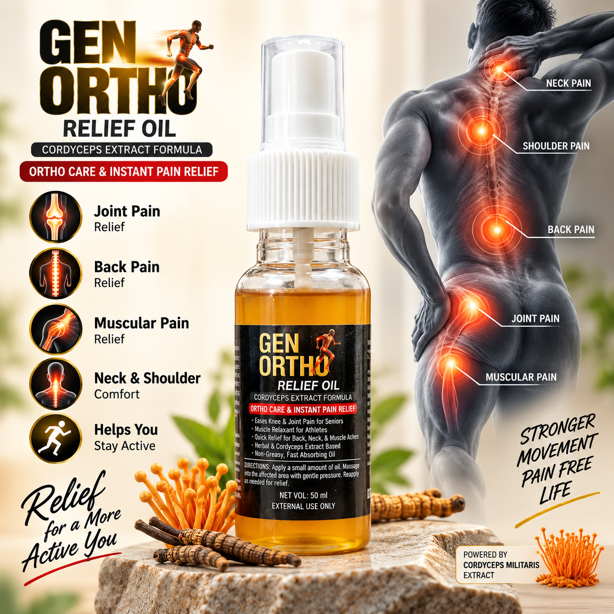 Gen Ortho relief oil by Rudra Biotech