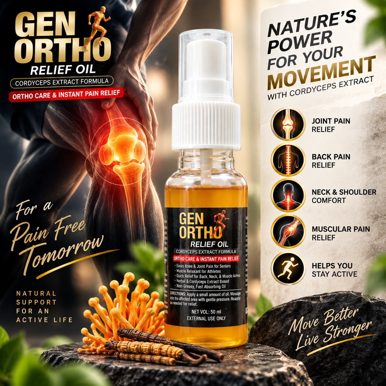 Gen Ortho relief oil by Rudra Biotech