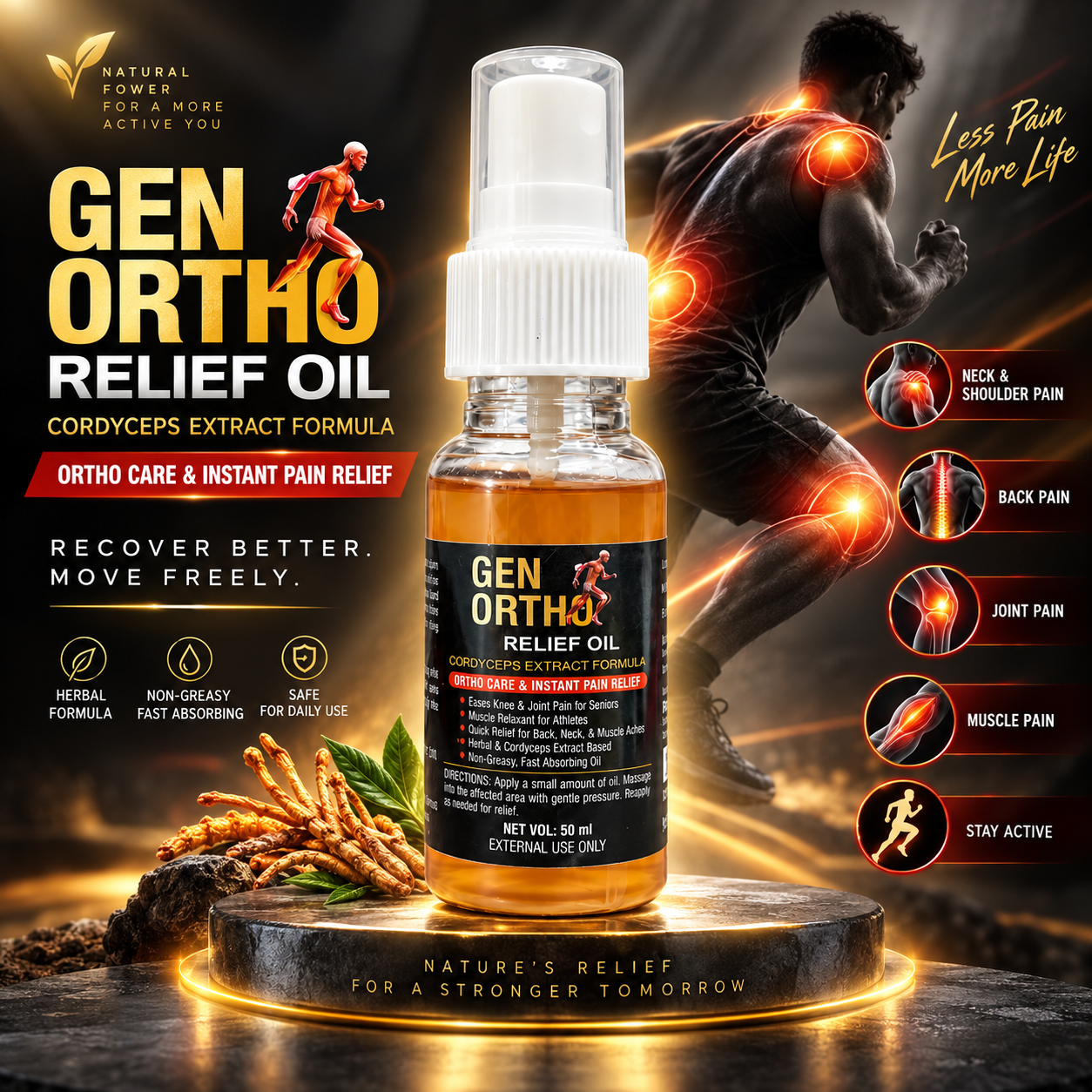 Gen Ortho relief oil by Rudra Biotech