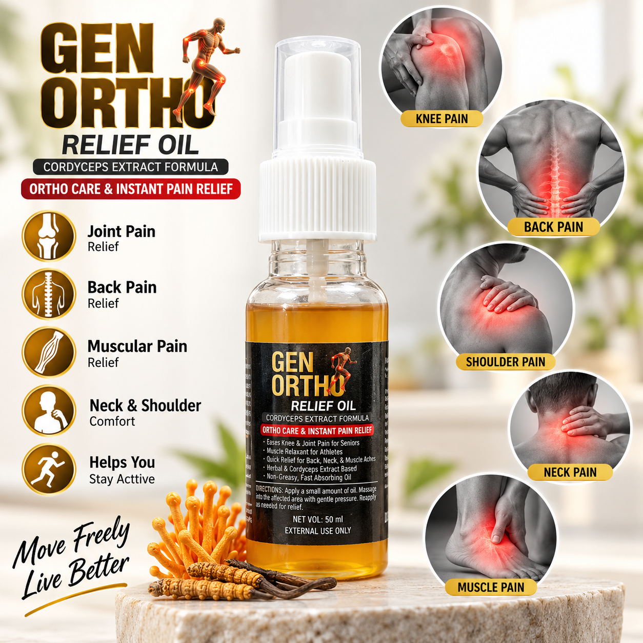 Gen Ortho relief oil by Rudra Biotech